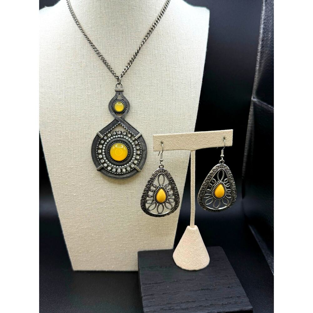 Lia Sophia Boho Statement Necklace & Earrings